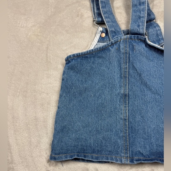 7 for all Mankind Denim 100% Cotton Button Front Overall Blue Jean Dress 12 M - Picture 10 of 14